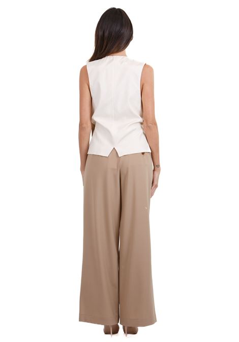 Pantalone wide leg con strass ALYSI | Pantaloni | 154161-A4241SAND