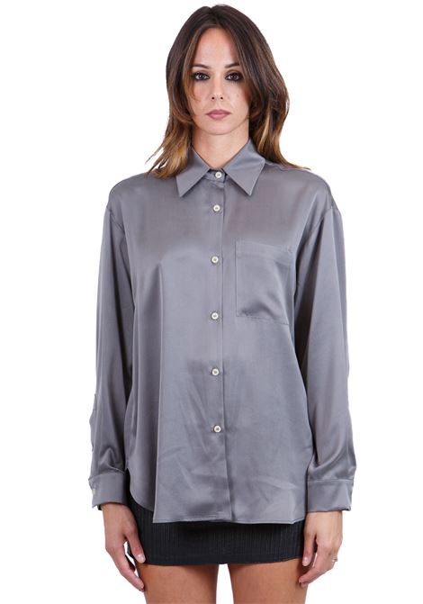 Overshirt in seta lavata con taschino ALYSI | Camicie | 154240-A4214FUMO