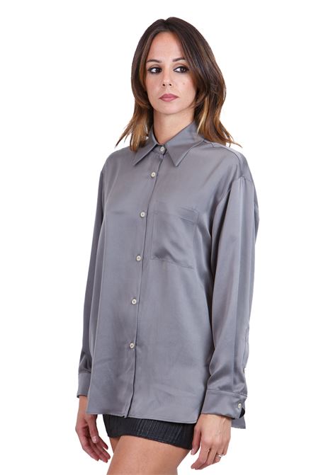 Overshirt in seta lavata con taschino ALYSI | Camicie | 154240-A4214FUMO