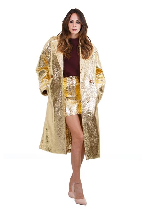 Cappotto doppiopetto shiny gold