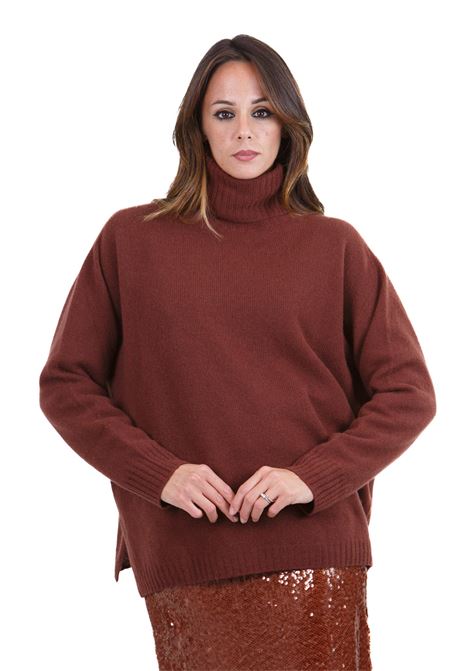 Maglia collo altro in cachemire ALYSI | Maglie | 254453-A4231CHOCO