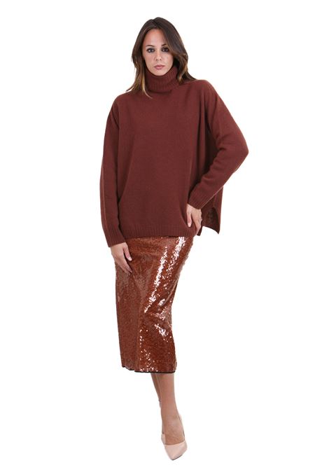 Maglia collo altro in cachemire ALYSI | Maglie | 254453-A4231CHOCO