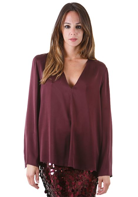 Blusa scollo a V in raso JUCCA | Bluse | J4012017/L/03B1074