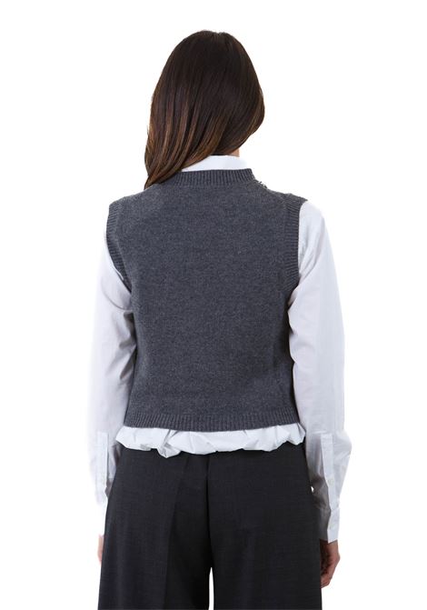 Gilet Amlie con girocollo di pietre preziose SEMICOUTURE | Gilet | AMLIE-Y4WD25Y49-0