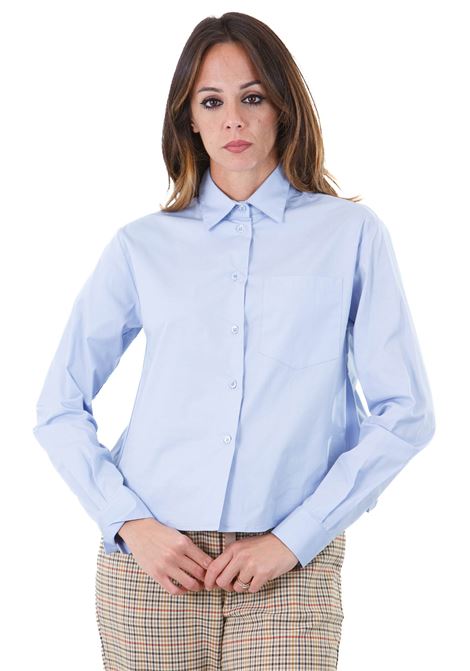 Violetta camicia a scatoletta con effetto palloncino posteriore SEMICOUTURE | Camicie | VIOLETTA-Y4WK10L30-0